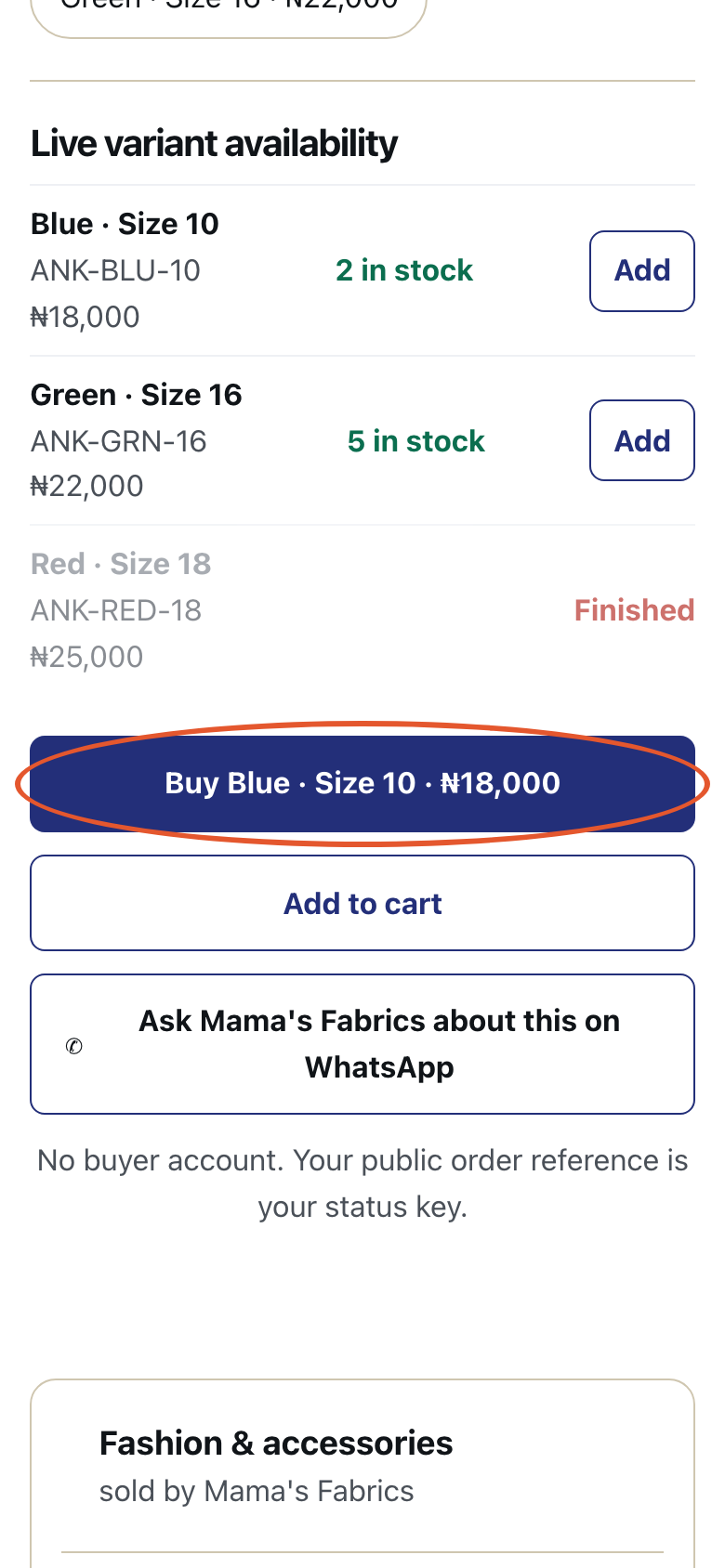 Step 3 of Your shop link and what a customer sees