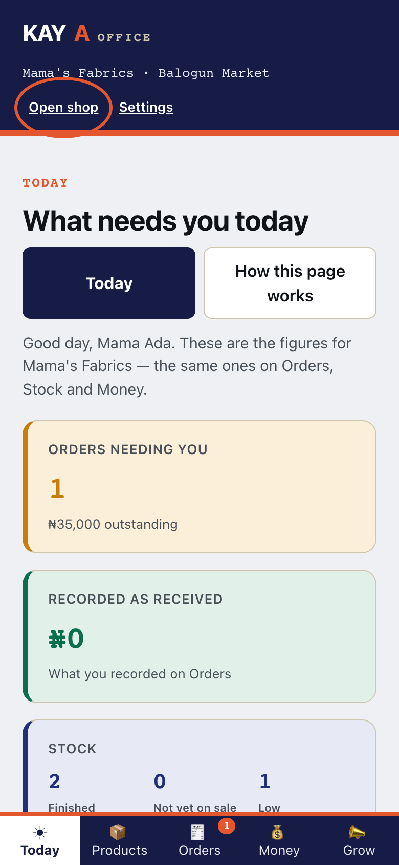 Step 1 of Your shop link and what a customer sees