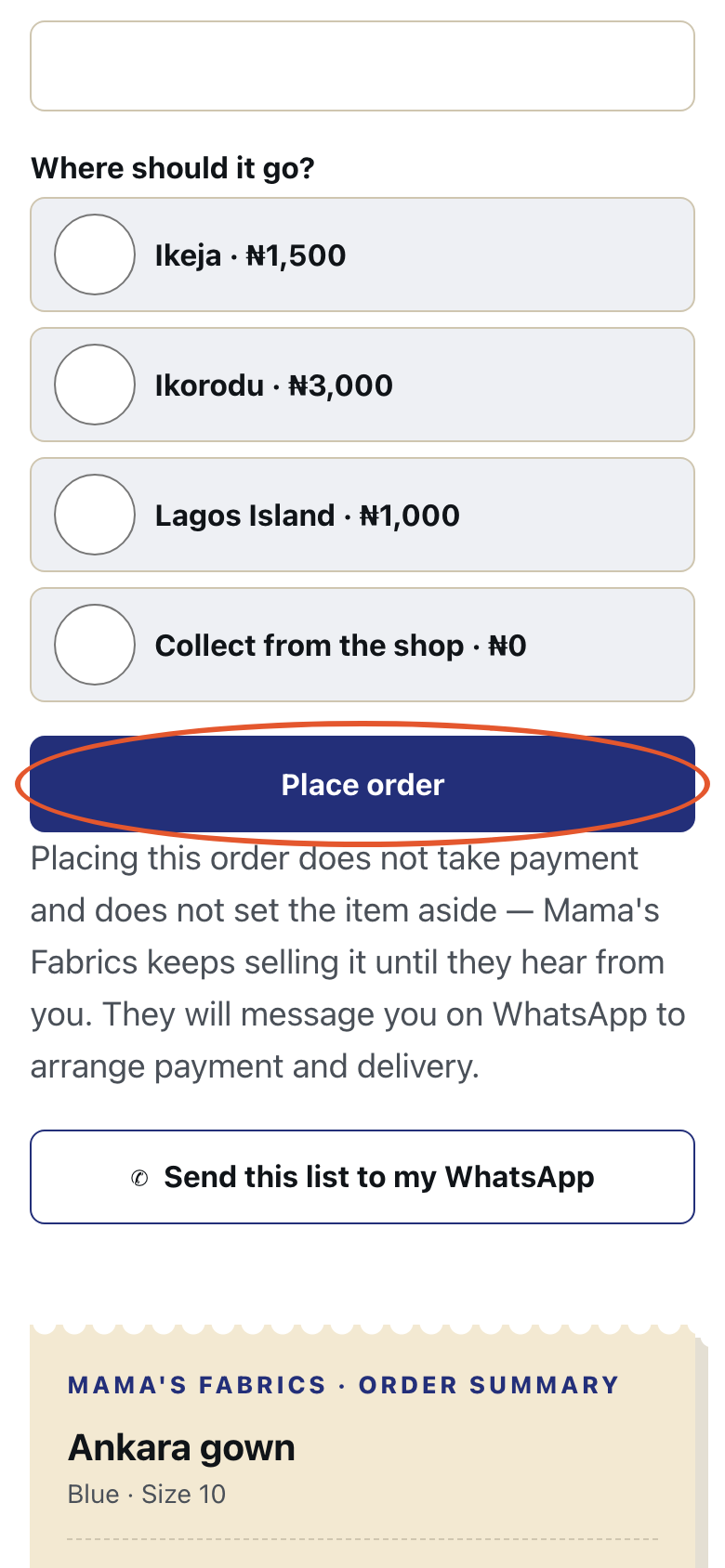 Step 5 of Your shop link and what a customer sees