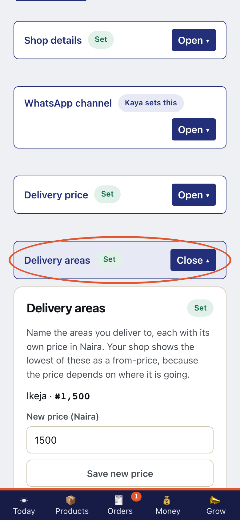 Step 6 of Your shop's settings